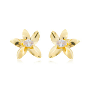 Brinco Flor com Zircônia