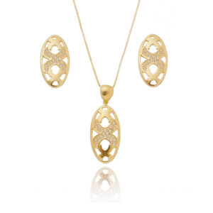 Conjunto Oval com Zircônias