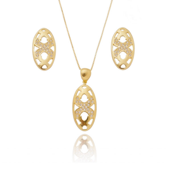 Conjunto Oval com Zircônias