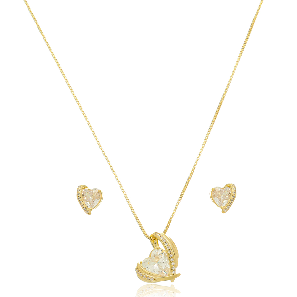 Conjunto Coração com Zircônias