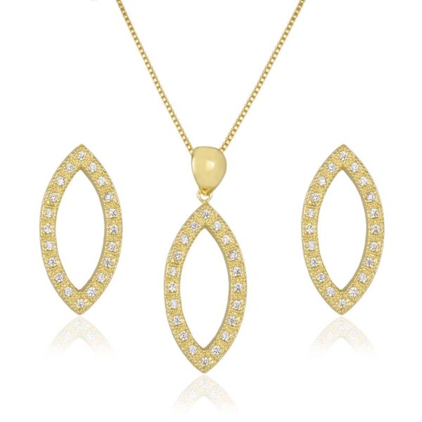 Conjunto Navete com Zircônias